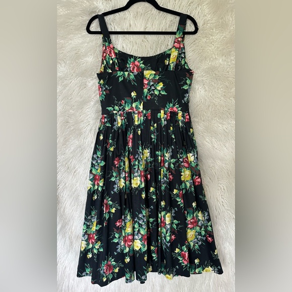 Retrospec’d Floral Pleated Retro Dress- D8 - Picture 2 of 5